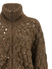 Brunello Cucinelli Brown Wool Cardigan - XXS