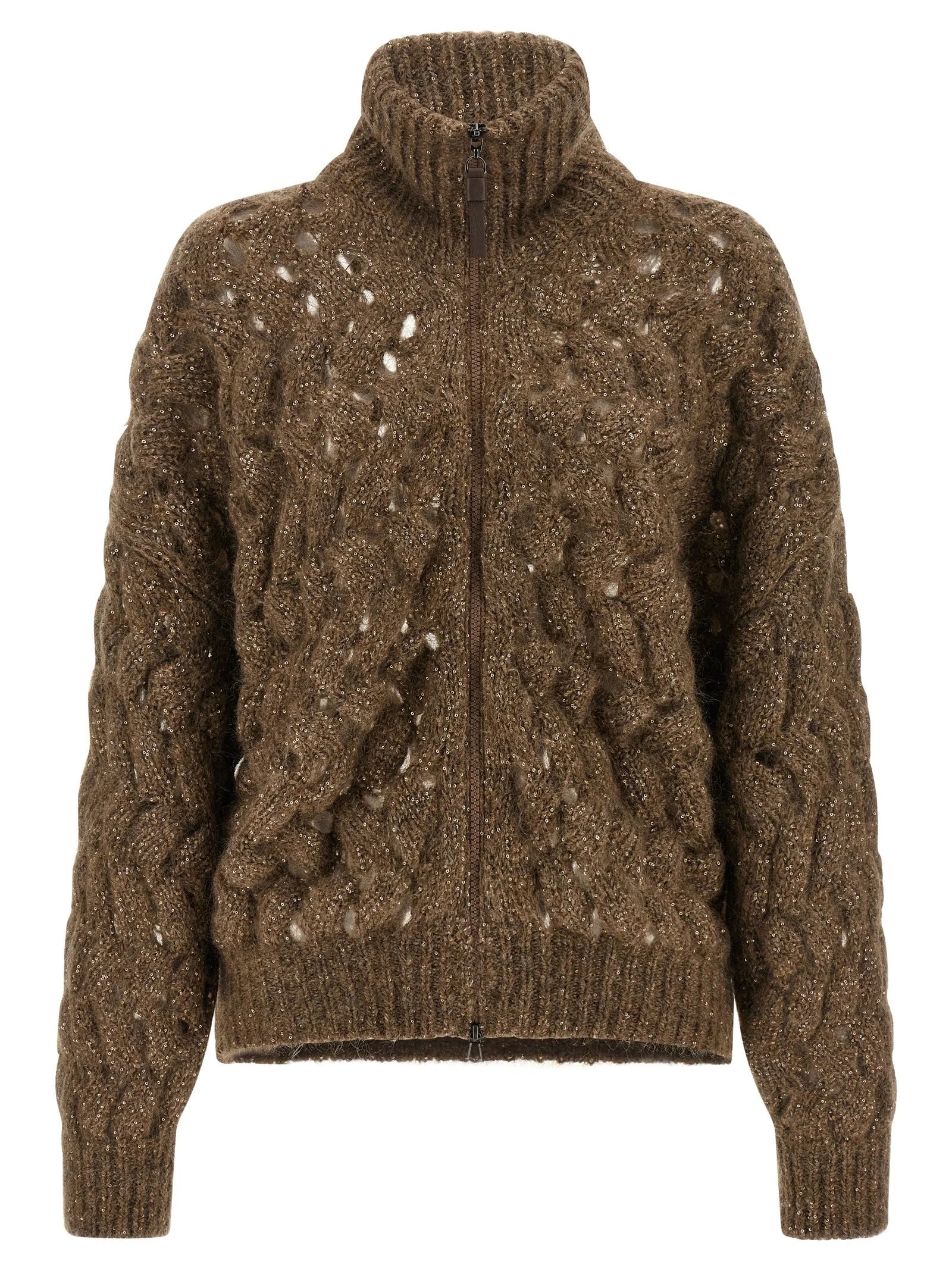 Brunello Cucinelli Brown Wool Cardigan - XXS