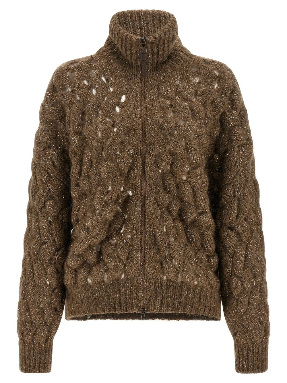 Brunello Cucinelli Brown Wool Cardigan - XXS