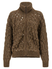 Brunello Cucinelli Brown Wool Cardigan - XXS