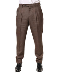Brunello Cucinelli Brown Wool Mid Waist Dress Trouser Pants - IT50 | L