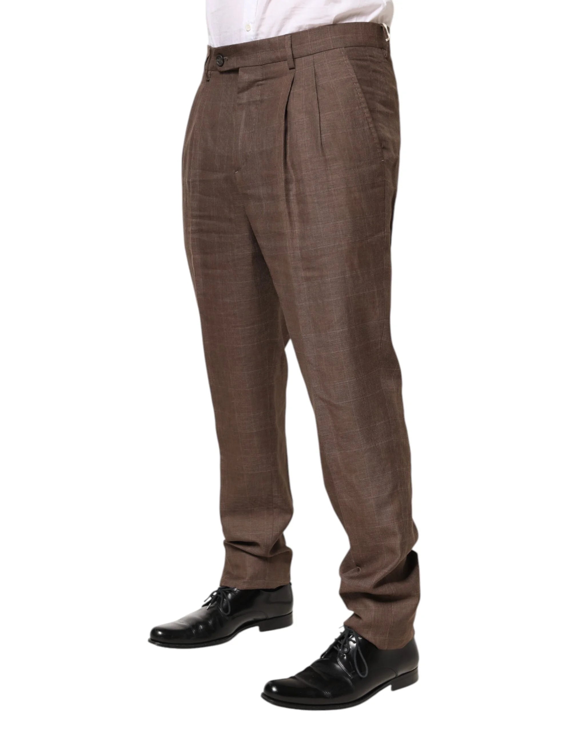 Brunello Cucinelli Brown Wool Mid Waist Dress Trouser Pants - IT50 | L