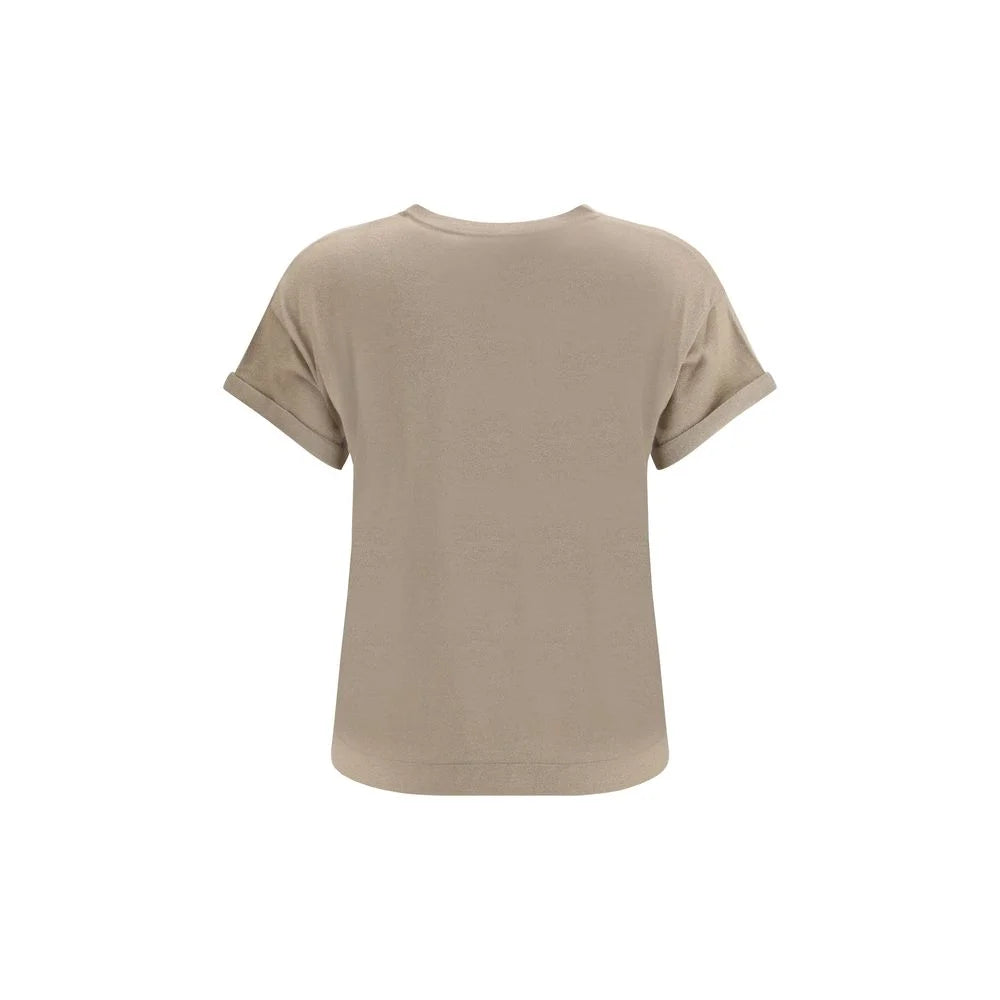 Brunello Cucinelli cashmere glitter T-shirt - M