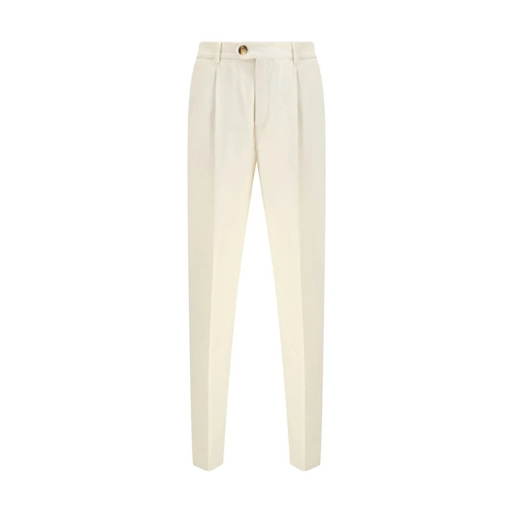 Brunello Cucinelli Cream Cotton Casual Pants