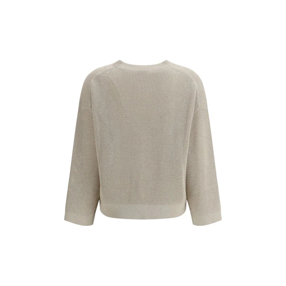 Brunello Cucinelli Cream Cotton Sweatshirt