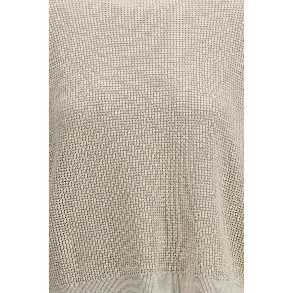 Brunello Cucinelli Cream Cotton Sweatshirt