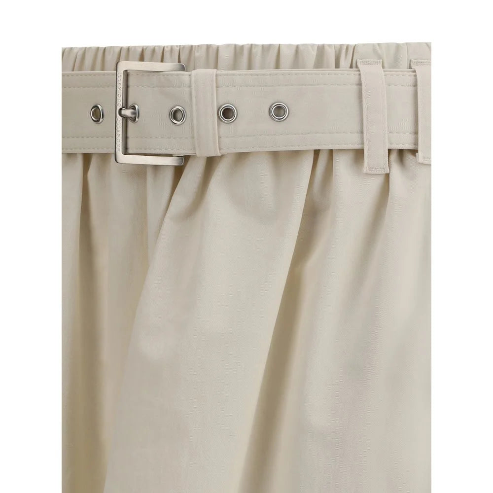 Brunello Cucinelli Cream Wide Long Skirt - IT44 | L - Skirts
