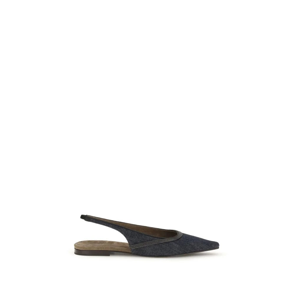 Brunello Cucinelli Denim slingback Ballerinas - Flats