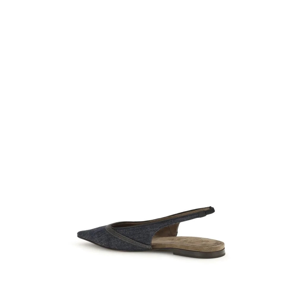 Brunello Cucinelli Denim slingback Ballerinas - Flats