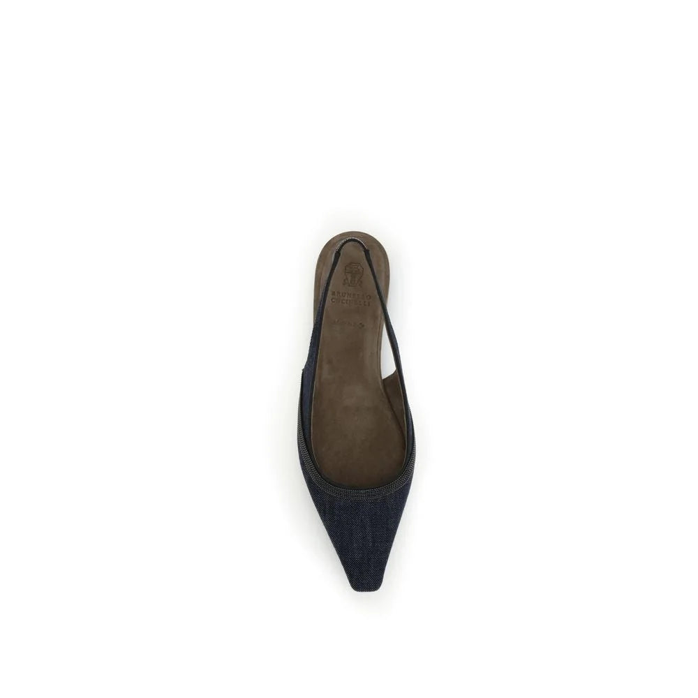 Brunello Cucinelli Denim slingback Ballerinas - Flats