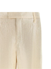 Brunello Cucinelli Gold Linen Casual Pants