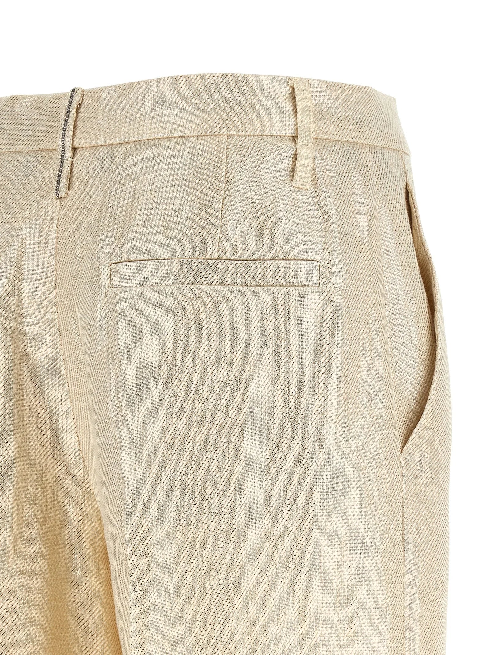 Brunello Cucinelli Gold Linen Casual Pants