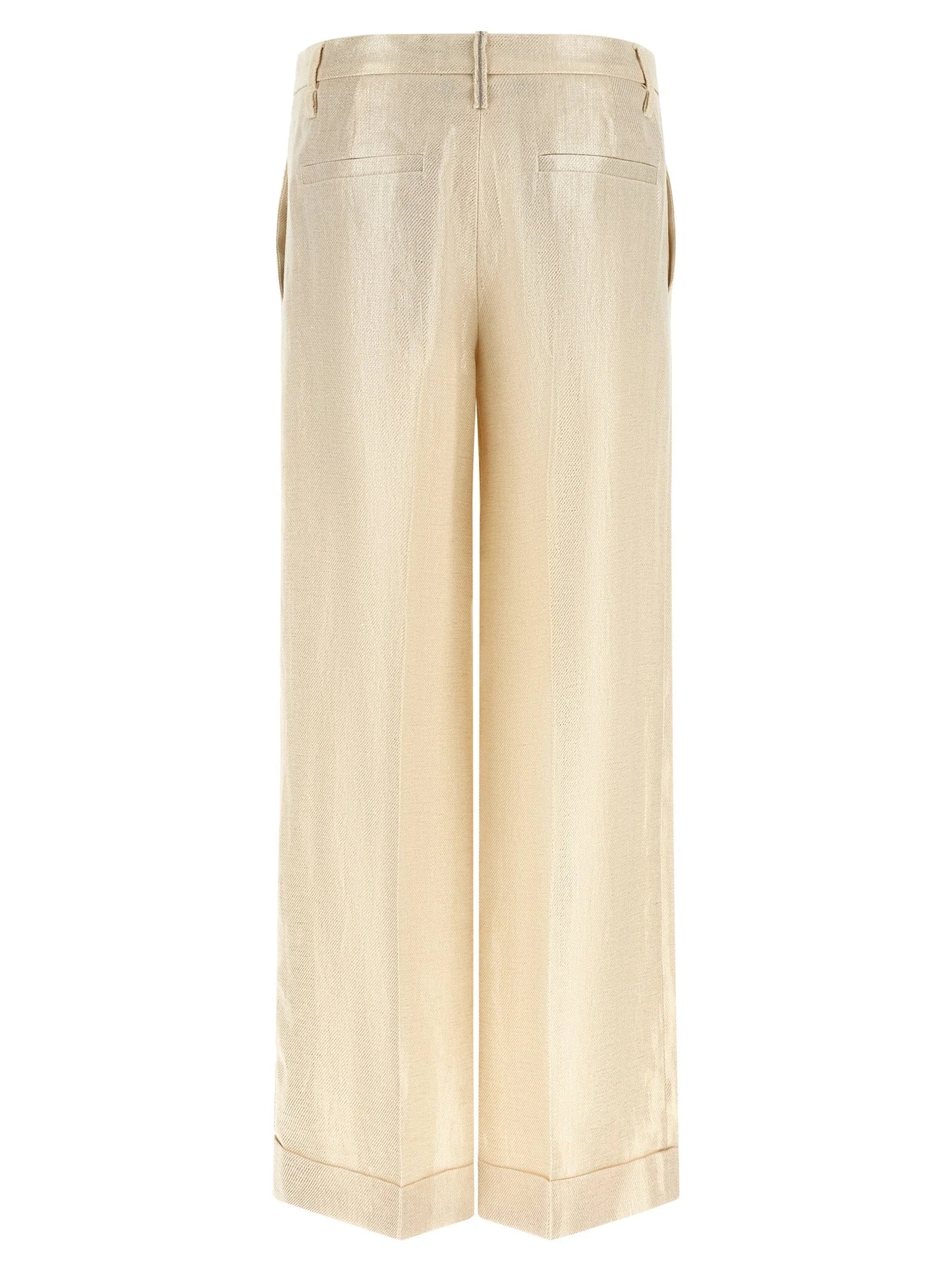 Brunello Cucinelli Gold Linen Casual Pants