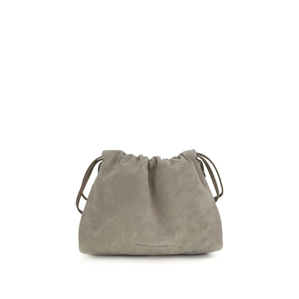 Brunello Cucinelli Gray Calf Leather Bos Taurus Clutch Bag