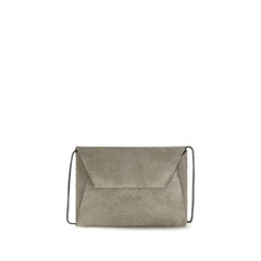 Brunello Cucinelli Gray Calf Leather Bos Taurus Shoulder Bag