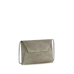 Brunello Cucinelli Gray Calf Leather Bos Taurus Shoulder Bag