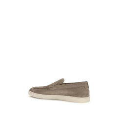 Brunello Cucinelli Gray Calf Leather Bos Taurus Slip-On Loafers - EU40/US7