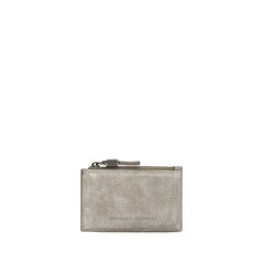 Brunello Cucinelli Gray Calf Leather Bos Taurus Wallet