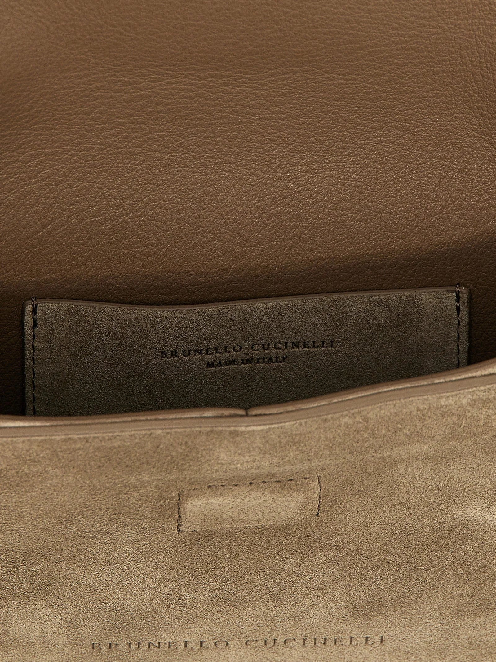 Brunello Cucinelli Gray Calfskin Clutch Bag
