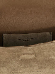 Brunello Cucinelli Gray Calfskin Clutch Bag