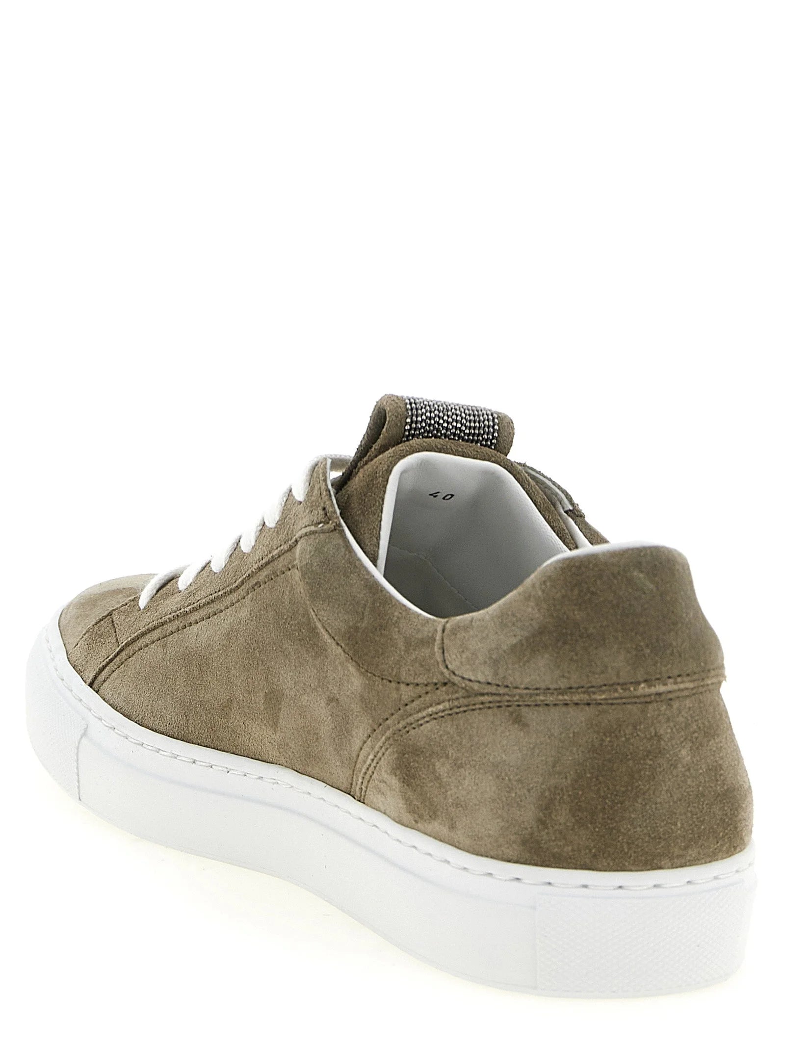 Brunello Cucinelli Gray Calfskin Low Top Sneakers