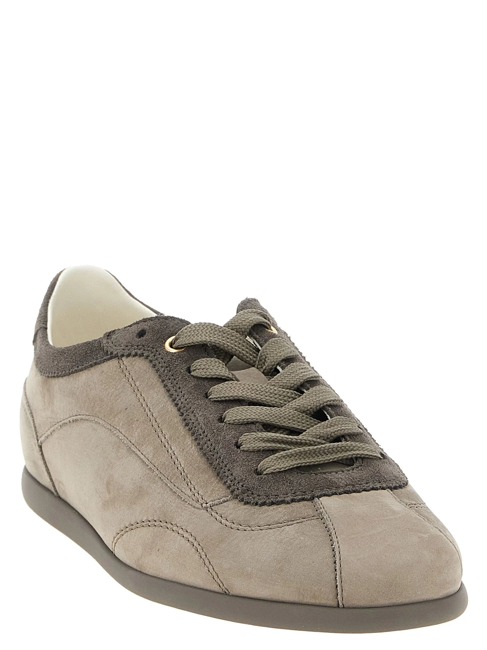 Brunello Cucinelli Gray Calfskin Low Top Sneakers