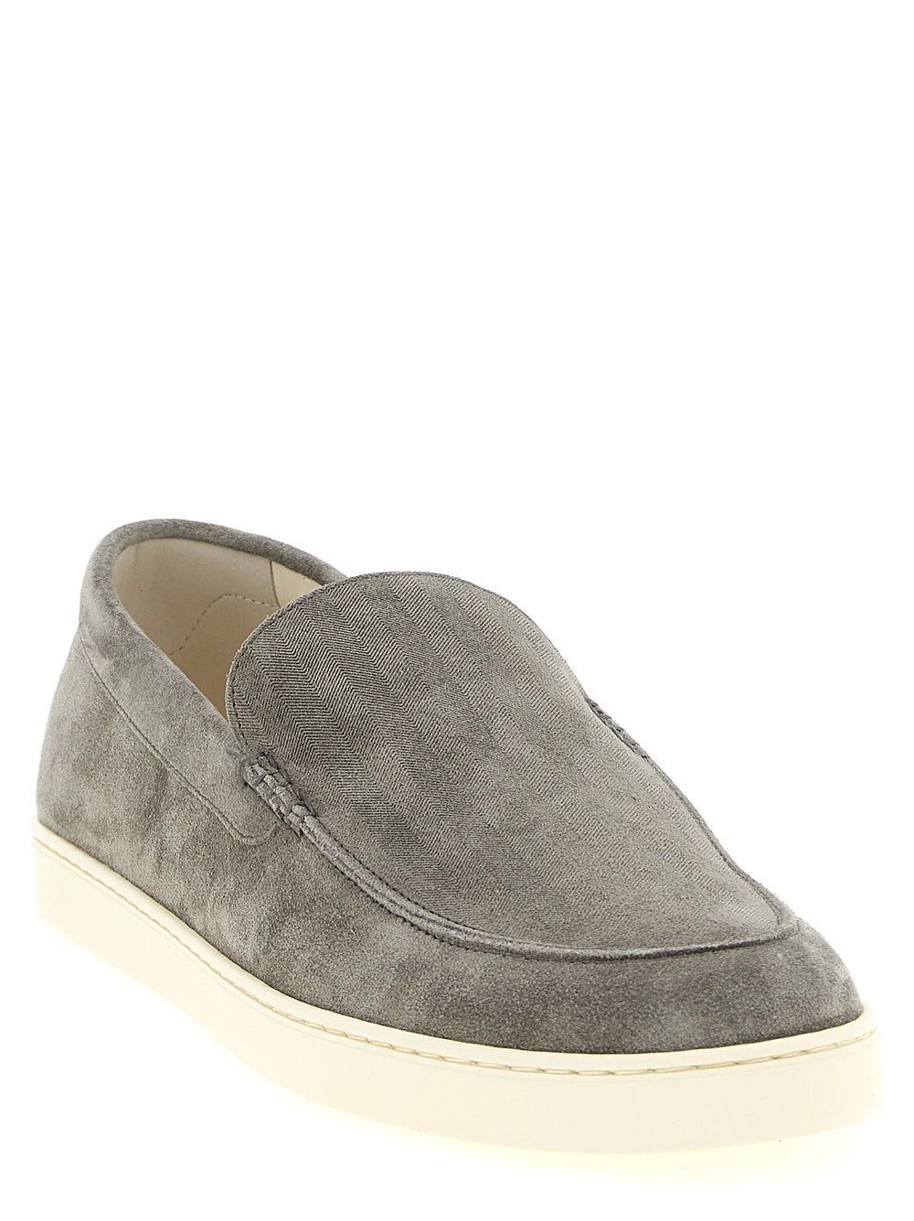 Brunello Cucinelli Gray Calfskin Low Top Sneakers - EU44/US11