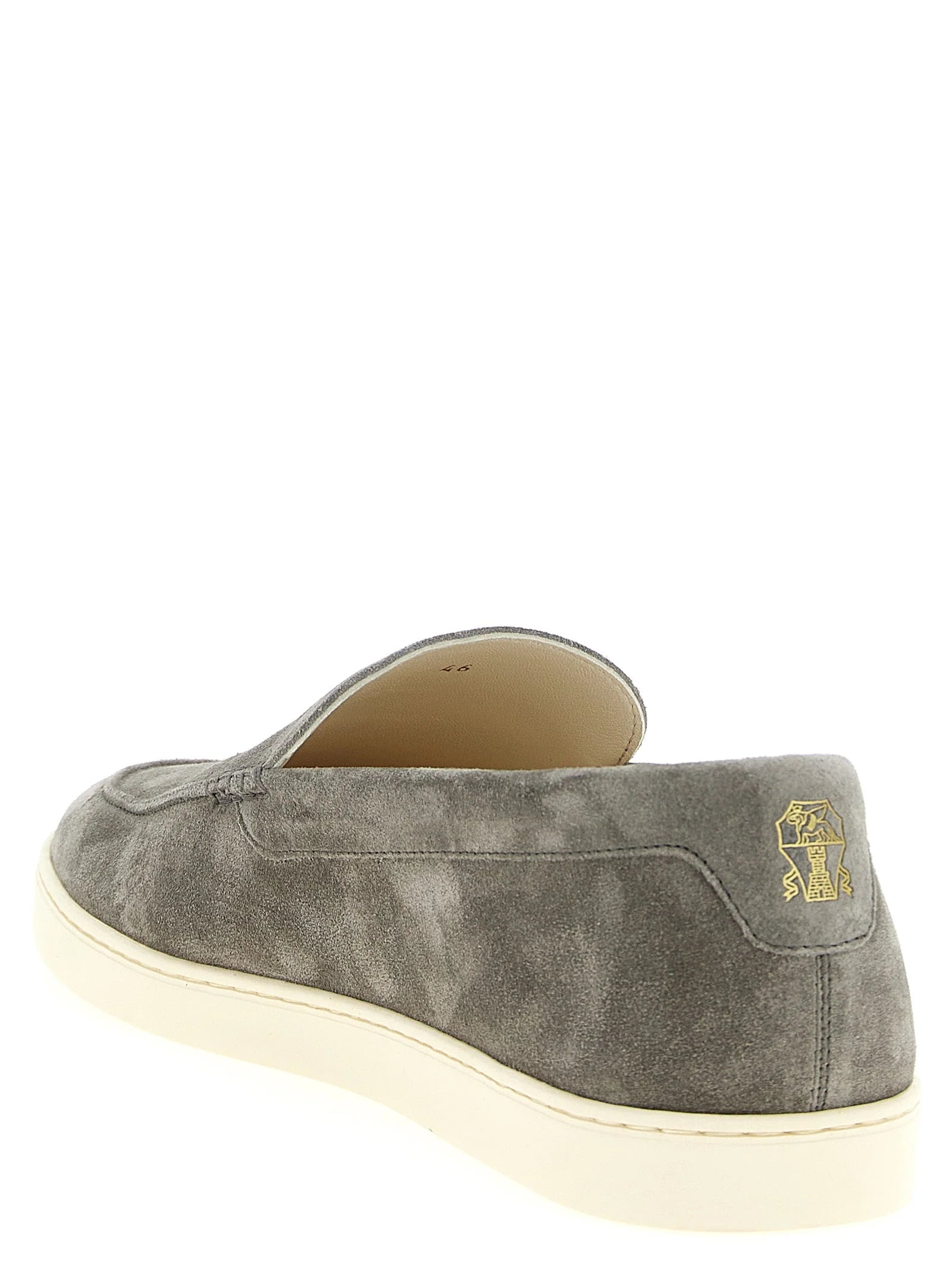 Brunello Cucinelli Gray Calfskin Low Top Sneakers - EU44/US11
