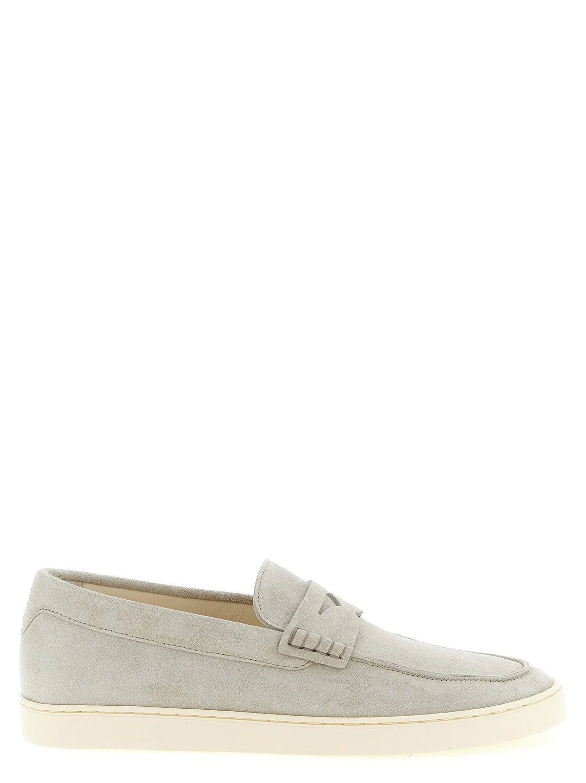Brunello Cucinelli Gray Calfskin Slip-On Loafers