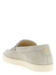 Brunello Cucinelli Gray Calfskin Slip-On Loafers