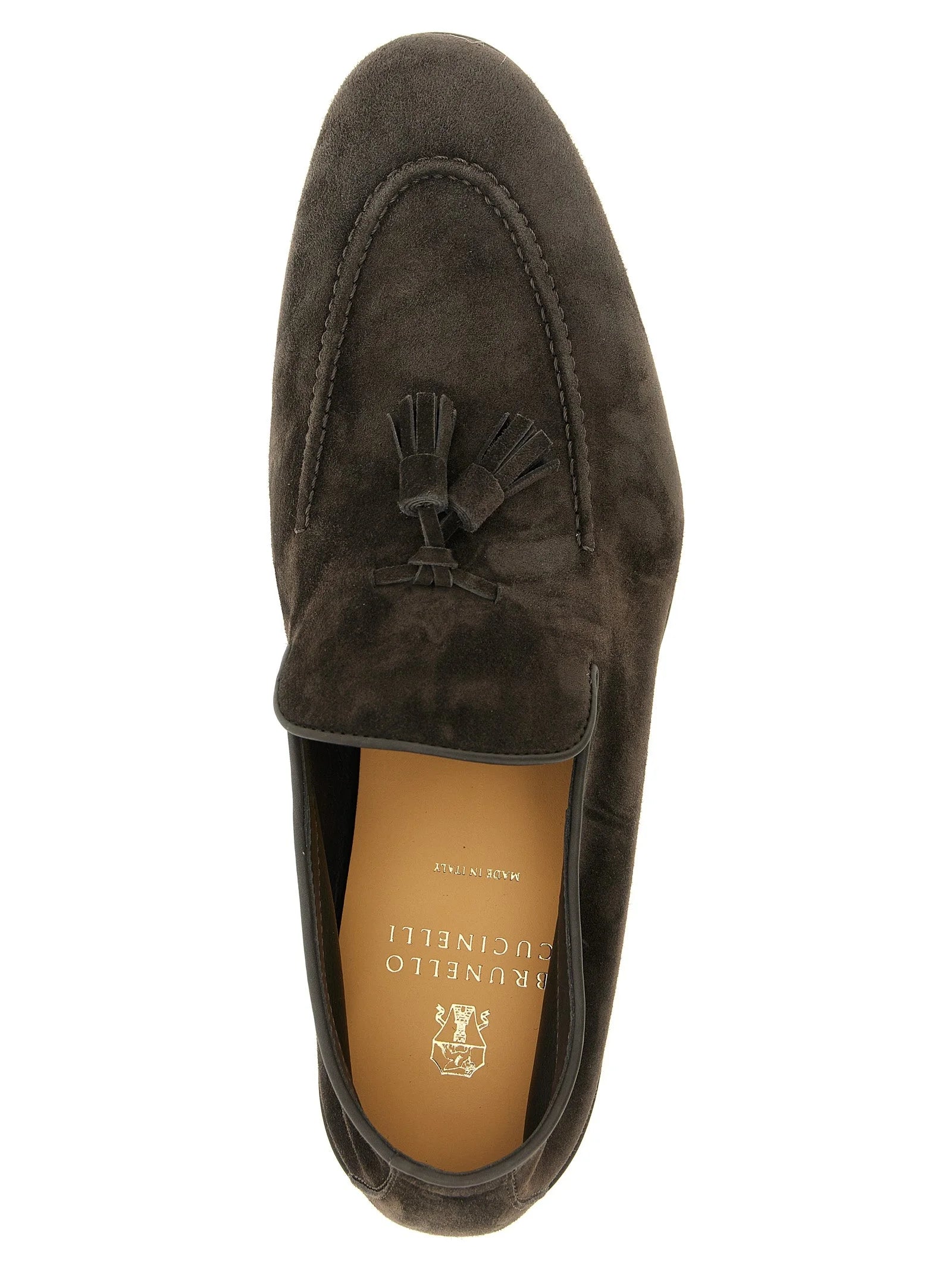 Brunello Cucinelli Gray Calfskin Slip-On Loafers - EU 42 | US 9