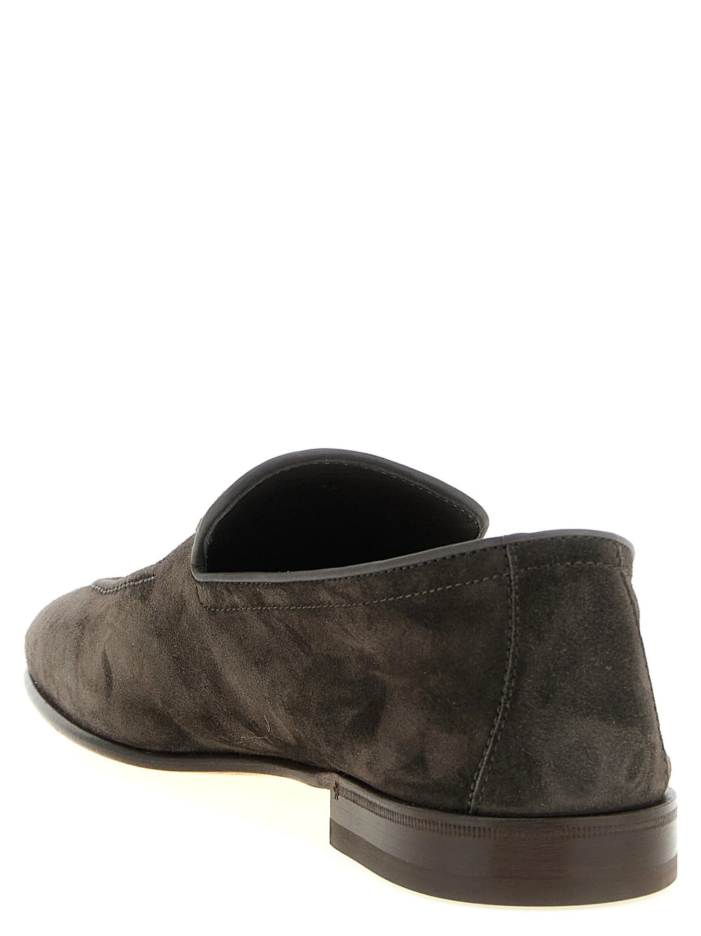 Brunello Cucinelli Gray Calfskin Slip-On Loafers - EU 42 | US 9