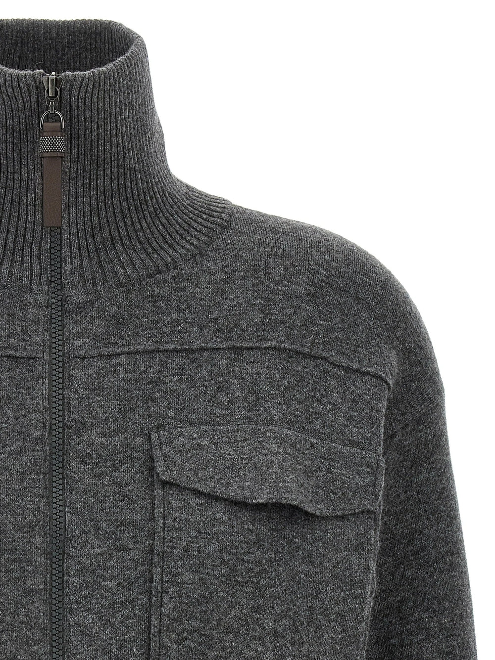 Brunello Cucinelli Gray Cashmere Cardigan