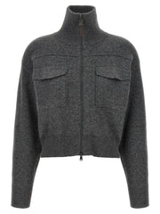 Brunello Cucinelli Gray Cashmere Cardigan