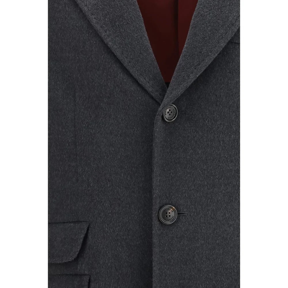 Brunello Cucinelli Gray Cashmere Coat
