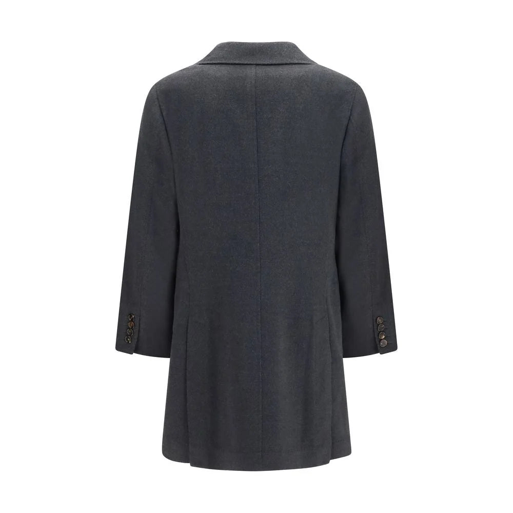 Brunello Cucinelli Gray Cashmere Coat