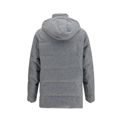 Brunello Cucinelli Gray Cashmere Full-Length Jacket - S