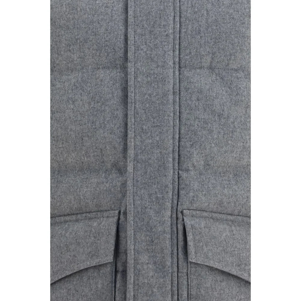 Brunello Cucinelli Gray Cashmere Full-Length Jacket - S
