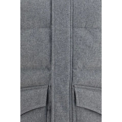 Brunello Cucinelli Gray Cashmere Full-Length Jacket - S