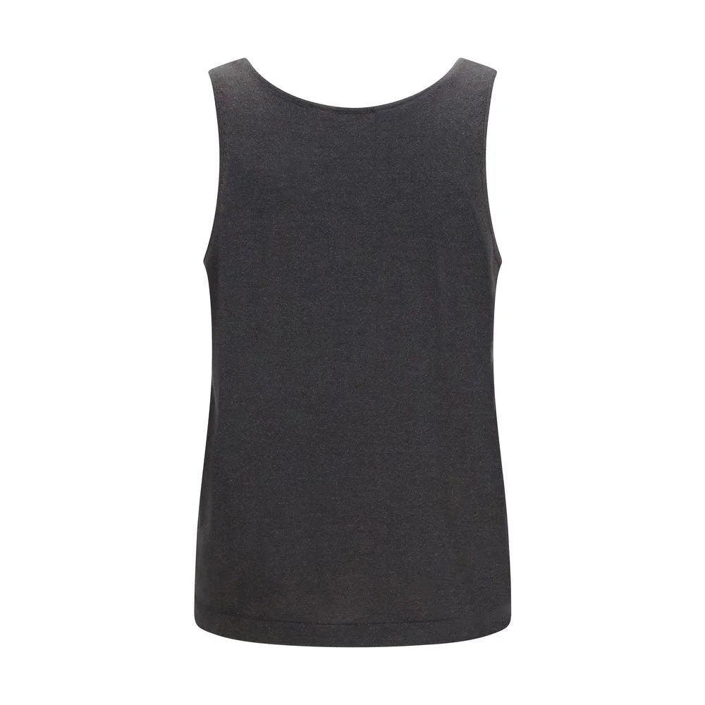Brunello Cucinelli Gray Cashmere Sleeveles T-Shirt - L