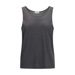 Brunello Cucinelli Gray Cashmere Sleeveles T-Shirt - L
