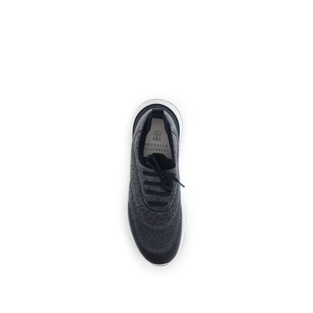 Brunello Cucinelli Gray Cotton Athletic Sneakers