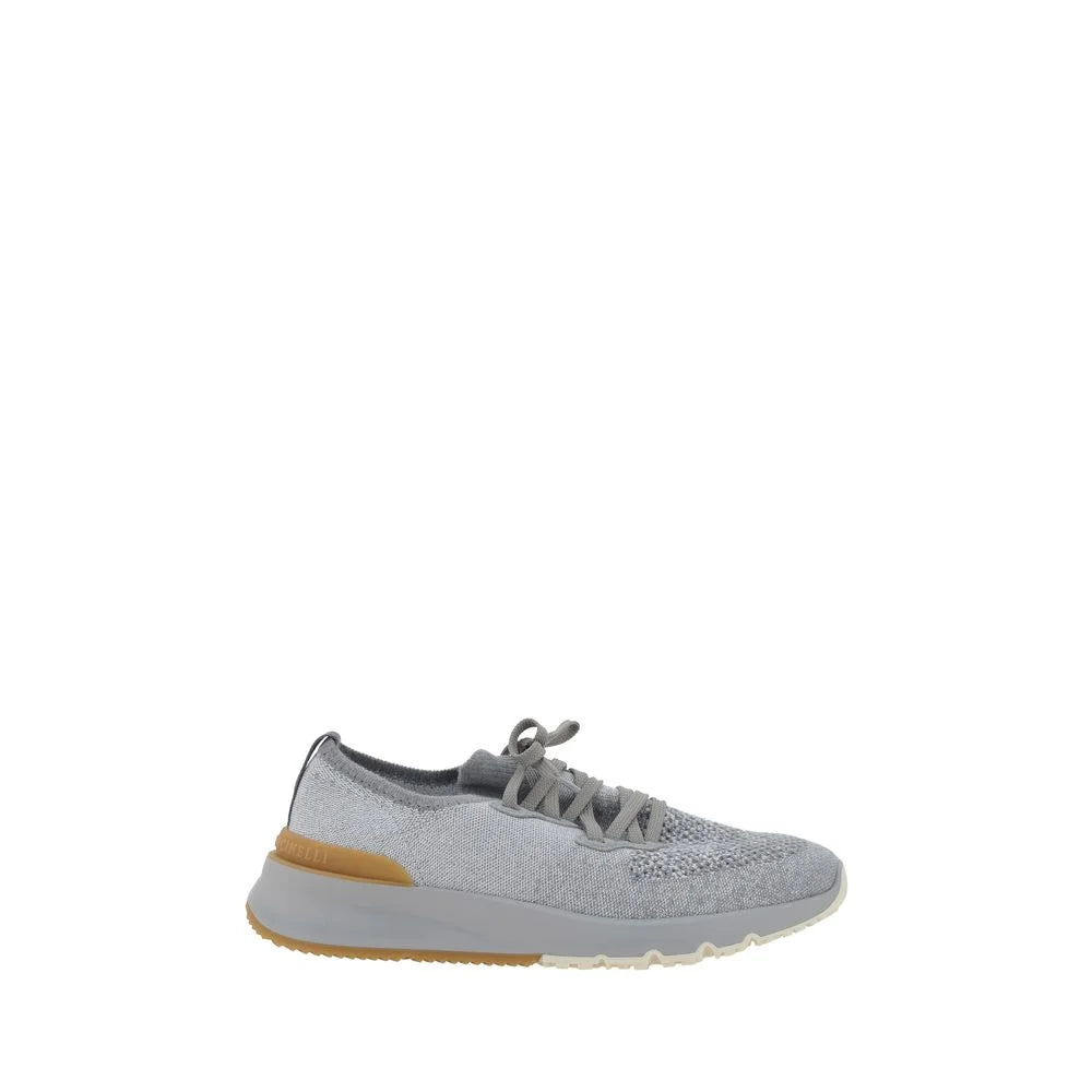 Brunello Cucinelli Gray Cotton Athletic Sneakers