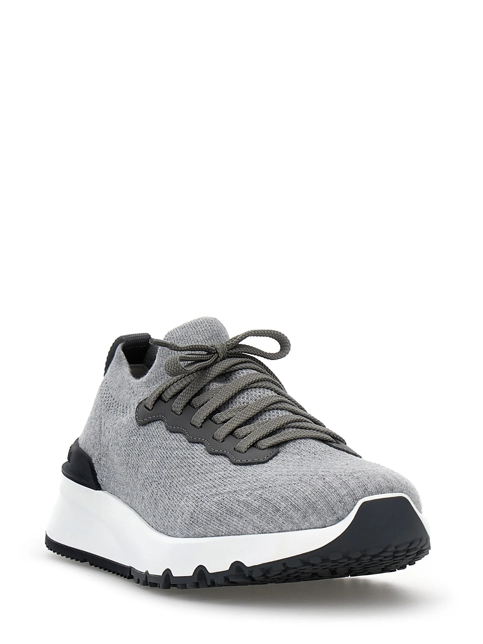Brunello Cucinelli Grå bomulls sneakers