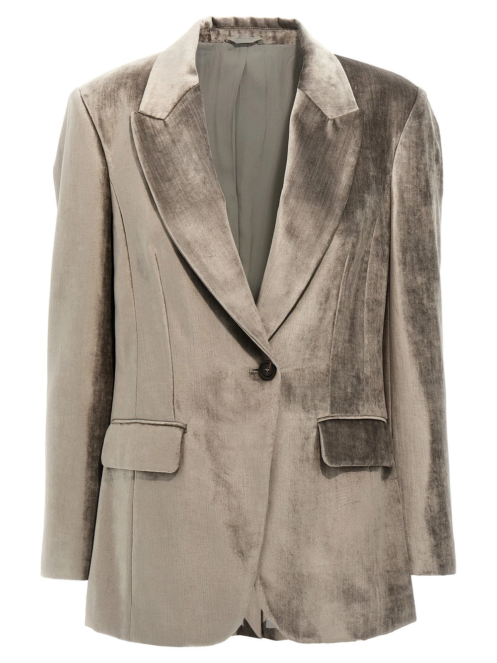 Brunello Cucinelli Gray Cotton Blazer - IT42