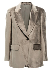 Brunello Cucinelli Gray Cotton Blazer - IT42
