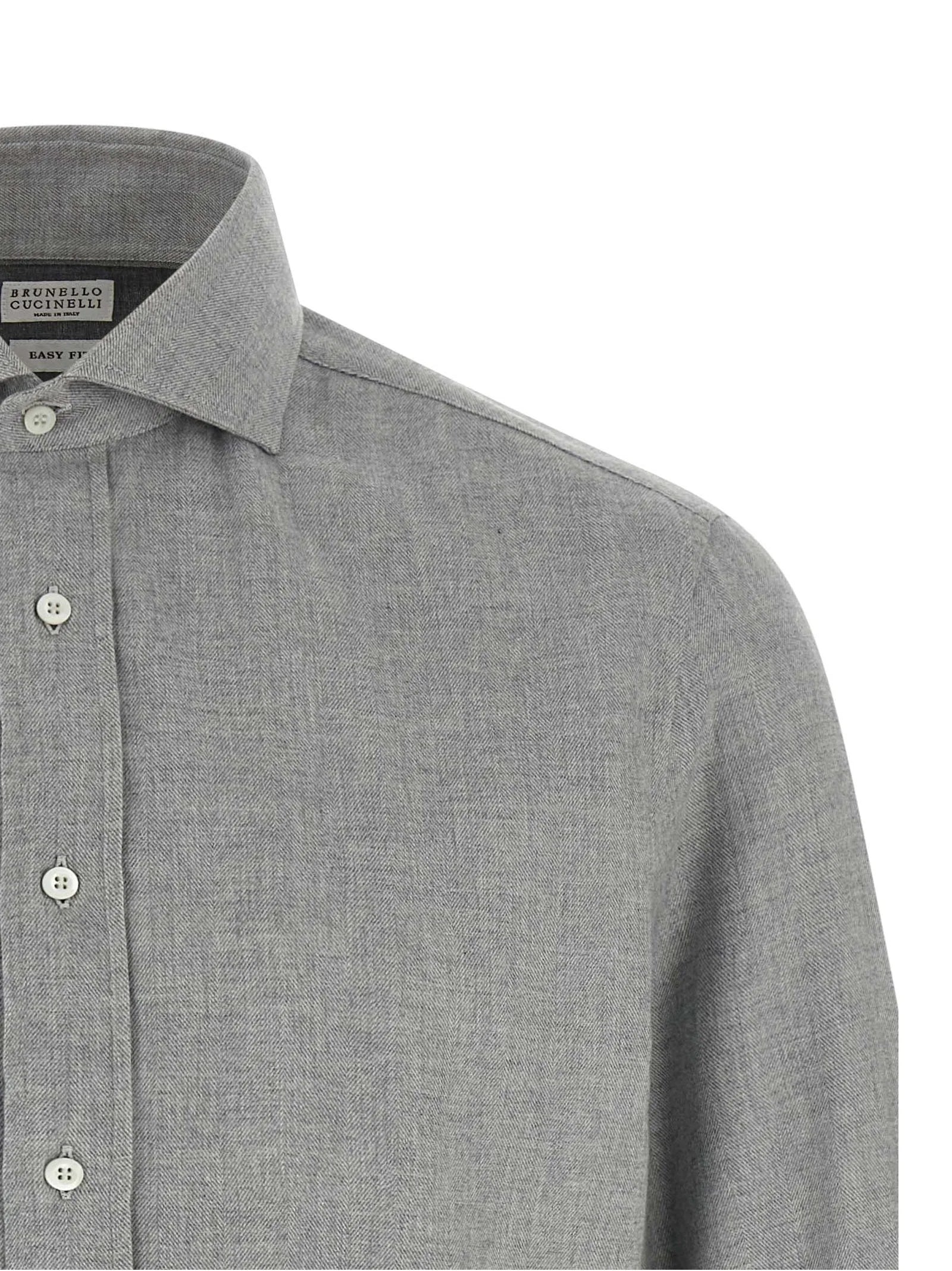 Brunello Cucinelli Gray Cotton Blouse