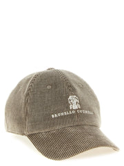 Brunello Cucinelli Gray Cotton Cap (Baseball Hat) - L