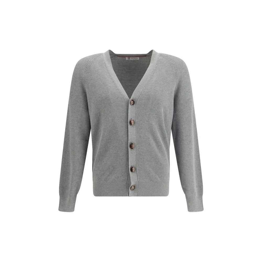 Brunello Cucinelli Gray Cotton Cardigan