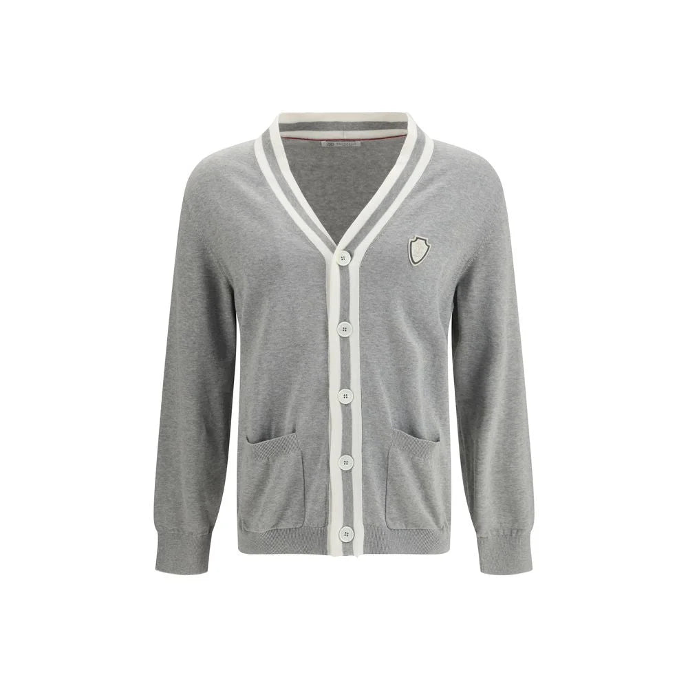 Brunello Cucinelli Gray Cotton Cardigan - L